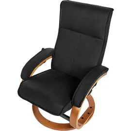 Beliani Massagesessel HERO Stoff 51 x 102 x 51 cm Schwarz mit Fußstütze