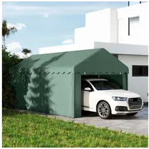 Outsunny Carport 3 x 6 m grün inkl. Rolltüren und abnehmbaren Seitenwänden