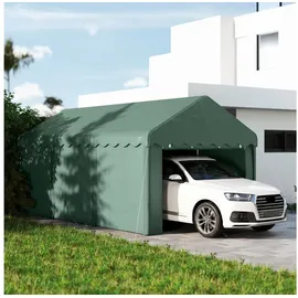 Outsunny Carport 3 x 6 m grün inkl. Rolltüren und abnehmbaren Seitenwänden