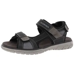 Sandale, Sommerschuh, Trekkingsandale, Herrensandale mit Klettverschlüssen, Gr. 42, schwarz-taupe, , 57381448-42