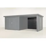 Wolff Finnhaus Rückwand Terrasse 30 für Premium Metall Gartenhäuser