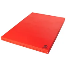 JEFlex - rot schwarze Weichbodenmatte & Turnmatte 150 x 100 x 8 cm MADE IN GERMANY/Gymnastikmatte/platzsparende Fitnessmatte & Yogamatte/dicke Sportmatte für Kinderzimmer