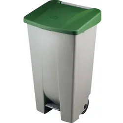 Tretabfalleimer grau/grün, Inhalt: 120 Liter