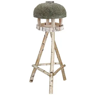 dehner natura premium Dehner Natura Futterhaus Amberg, mit Heudach, inkl. Ständer, Birkenholz, ca. B60/H145/T60 cm,