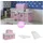 Homestyle4u Hochbett 90 x 200 cm Kiefer massiv weiß rosa