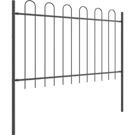 vidaXL Gartenzaun 170 x 80 cm Grau/Stahl