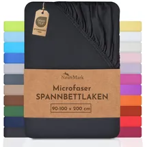 NatureMark Spannbettlaken Mikrofaser-Polyester 90 x 200 - 100 x 200 cm schwarz