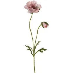 Deko-Blume mit Knospe 66cm MOHN - rosa & pink