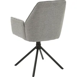 byLIVING Esszimmerstuhl Blair 2-er Set, Webstoffbezug hellgrau, schwarz