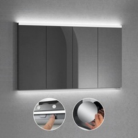 neoro n50 Advance | n50T46 Einbau-Spiegelschrank B: 140 cm mit 4 Türen, mit Beleuchtung, mit einstellbarer Farbtemperatur, für die Schweiz B: 140 H: 80 BN0532MI+BN0505MI