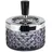 APS Drehaschenbecher "PUSH", 9,5 cm, H: 11 cm, mit Bajonettverschluss, Glas, Metall verchromt, dark grey, glänzend