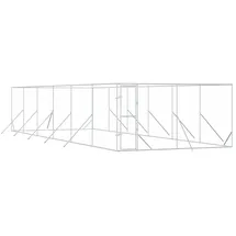 vidaXL Outdoor-Hundezwinger 4 x 12 x 2 m Stahl Silber