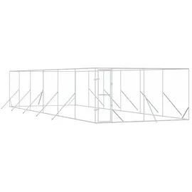 vidaXL Outdoor-Hundezwinger 4 x 12 x 2 m Stahl Silber