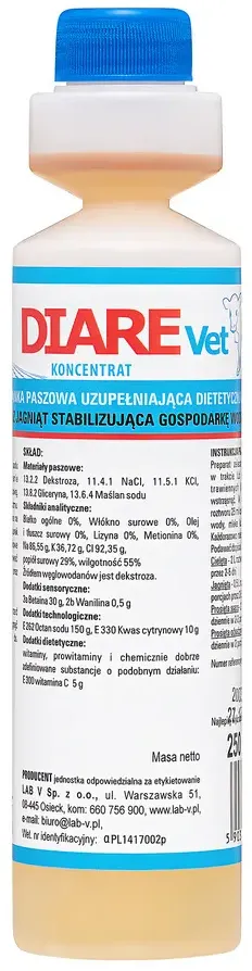 LAB-V Diare Vet - Diät-Ergänzungsfuttermittel für Tiere nach Verdauungsstörungen 250ml (Rabatt für Stammkunden 3%)