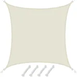 AMANKA Sonnensegel 4x4 Polyester Quadratisch Wasserabweisend Garten Balkon Beige