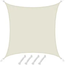AMANKA Sonnensegel 4x4 Polyester Quadratisch Wasserabweisend Garten Balkon Beige