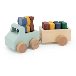 Trixie Baby Spielzeug-Auto Holzauto mit Anhänger Holzspielzeug