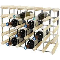 Todeco Weinregal 30 Flaschen 60 x 30 x 90 cm Natürliches Holz