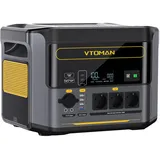 VTOMAN Tragbare Powerstation 1000W (2000W Spitze), 828Wh LiFePO4 Solargenerator, 0-80% in 60 Min Schnellladung, Erweiterbar bis 2376Wh, 100W USB-C Ausgang Für Notfall, Camping, Reise, Wohnmobil