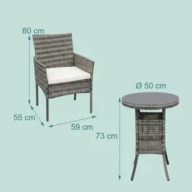 Relaxdays Gartenmöbel Set 3-tlg. Grau