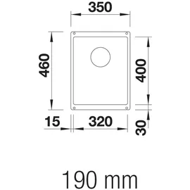 Blanco Subline 320-U felsgrau + Handbetätigung + InFino