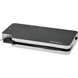 Startech StarTech.com USB-C Adapter - USB-C auf 4K HDMI oder VGA-Video mit 100W Power Delivery Pass-Through, 2-Port-10-Gbit/s USB-Hub, MicroS... - Schwarz/Grau