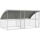 vidaXL Hundekäfig 400 x 200 x 200 cm Stahl Silber