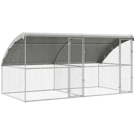 vidaXL Hundekäfig 400 x 200 x 200 cm Stahl Silber