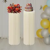 Blumenständer Set - 2-teiliges Blumenregal - Höhe 100 cm - Kunststoffgestell mit PVC-Platte - Für Hochzeit & Geburtstagsfeier - Weiß