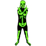 Morphsuits KPSGL leuchtendes Skelett Druckfehler Halloween Kostüm, schwarz, Large
