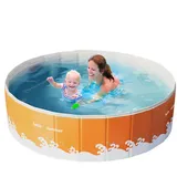 Hundepool, Nylon Planschbecken Für Kinder, Nicht Aufblasbar Faltbarer Pool Kinderpool, Tragbares Leicht Zu Reinigen Planschbecken Hundebadewanne Hundeplanschbeckens Schwimmbecken, Für Garten