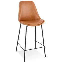 Stehhocker Braun-Schwarz | Kunstleder | 65cm | Ergonomisch, Fußstütze | Metallgestell | Belastbar 100kg | Kadima Design