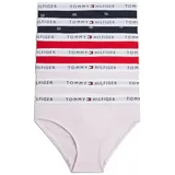 Tommy Hilfiger Bikinislip »7PK BIKINI PRINT«, (Packung, 7 St 7er), mit Logobund, Gr. 152/158, des sky flag/light pink/prim red, , 59161265-152