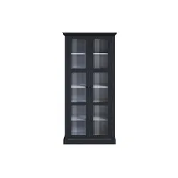 Vitrine HOME AFFAIRE "Meliss", grau (grau, weiß), B:94cm H:192cm T:39cm, Massivholz, Schränke, aus massiver Kiefer, mit viel Stauraum