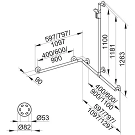 Keuco Plan Care m BrSt, r/l, 597x797x1263mm, AL si-el/vc