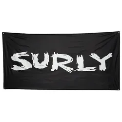Surly Logo Banner, 180x90cm, geöst, black