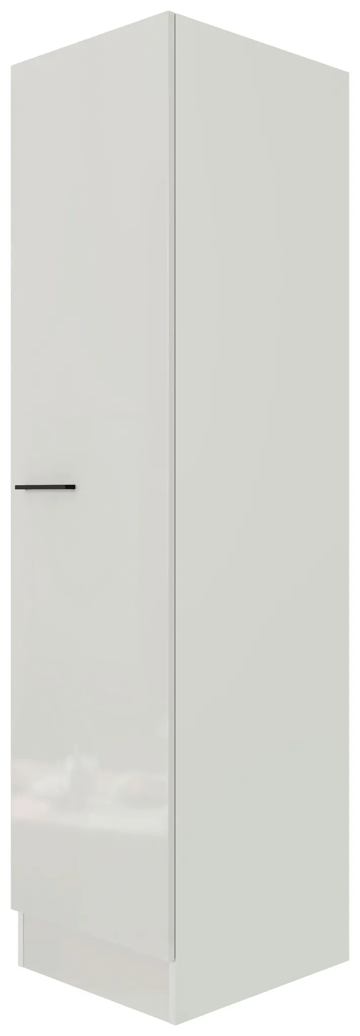 Geschirrschrank in Lichtgrau glänzend.