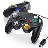 CSL 2x Nintendo-Controller, Gamepad für Nintendo GameCube / Wii Vibrationseffekte / ergonomisch - Schwarz