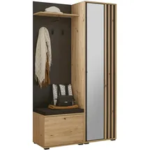 HBZ Volano Garderobenschrank 114x197x40 schwarz