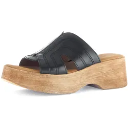 Pantolette GABOR, Damen, Gr. 40, schwarz, Kalbsleder, unifarben, modisch, Schuhe, Keilabsatz, Sommerschuh, Best Fitting für eine komfortable Passform