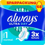 Always Ultra Day Damenbinden Normal Gr1 Flügel 68 Stück ultradünn saugfähig