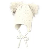 Sterntaler Strickmütze Pompons Beige/Weiß 41 cm