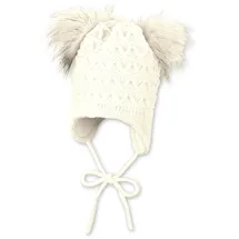 Sterntaler Strickmütze Pompons Beige/Weiß 41 cm