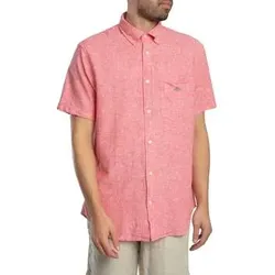 Gant  Kurzarm Hemdbluse Normales, kurzärmliges Hemd aus Baumwollleinen  in Rot, EU XL