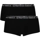 Bamboo basics Damen Hipster Iris 2er Pack - Panty, atmungsaktiv, Single Jersey Schwarz S