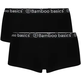Bamboo basics Damen Hipster Iris 2er Pack - Panty, atmungsaktiv, Single Jersey Schwarz S