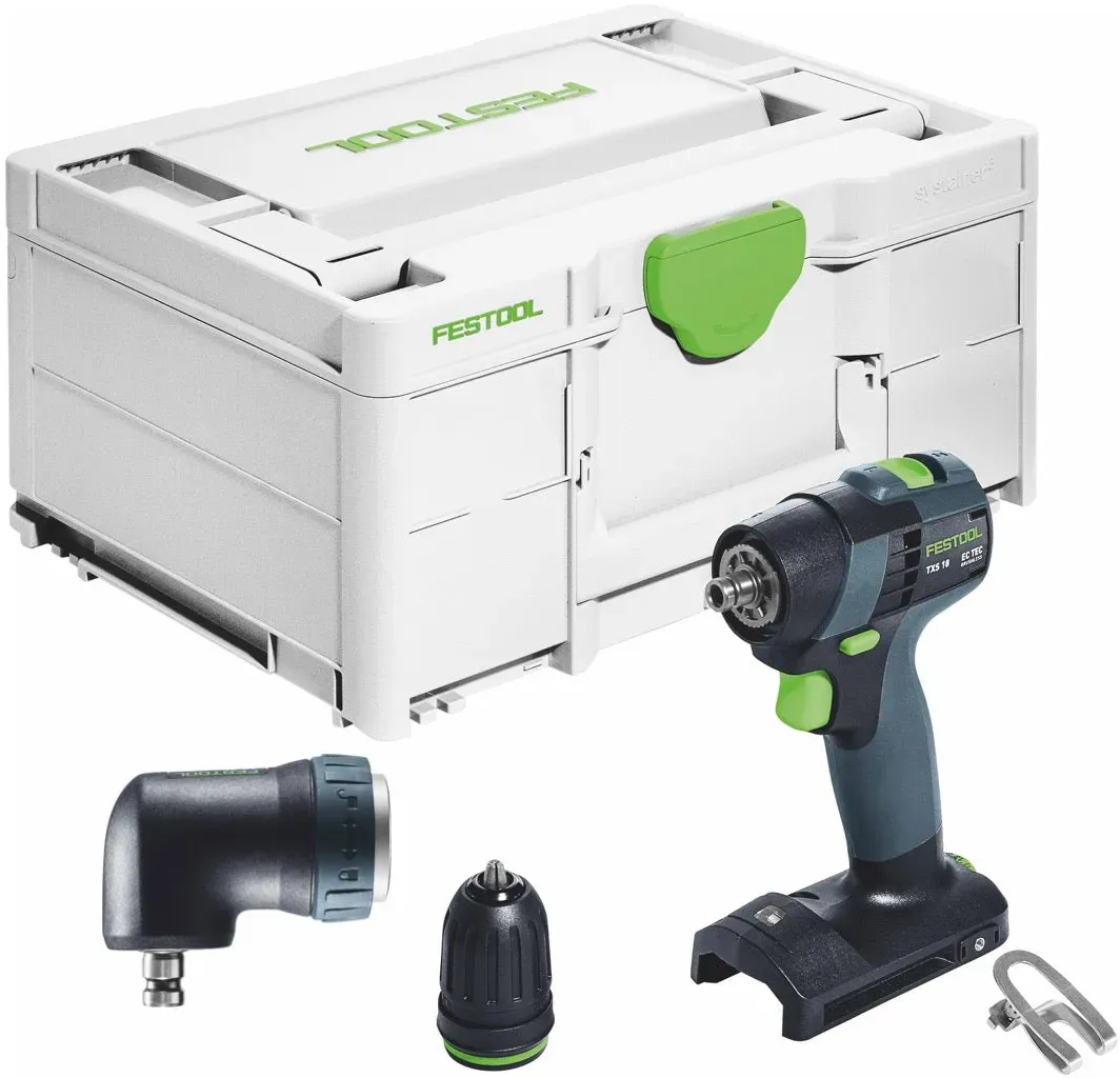 Festool TXS 18-Basic Akku Bohrschrauber 18 V 40 Nm Brushless + Winkelvorsatz + Systainer - ohne Akku, ohne Ladegerät