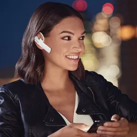 Swissten Ultraleichtes UL-9 Bluetooth-Freisprech-Headset mit MultiPoint - Weiß