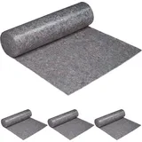Relaxdays 4 x Malvervlies 180g/m2 1x50 m - Grau