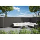 Kiehn-Holz Sichtschutzelement KIEHN-HOLZ, schwarz (anthrazit, aluminiumfarben), H:180cm, Aluminium, Kunststoff, Metall, WPC (Holz-Kunststoff-Komposit), Zaunelemente, LxH: 556x180 cm, Pfosten zum Einbetonieren